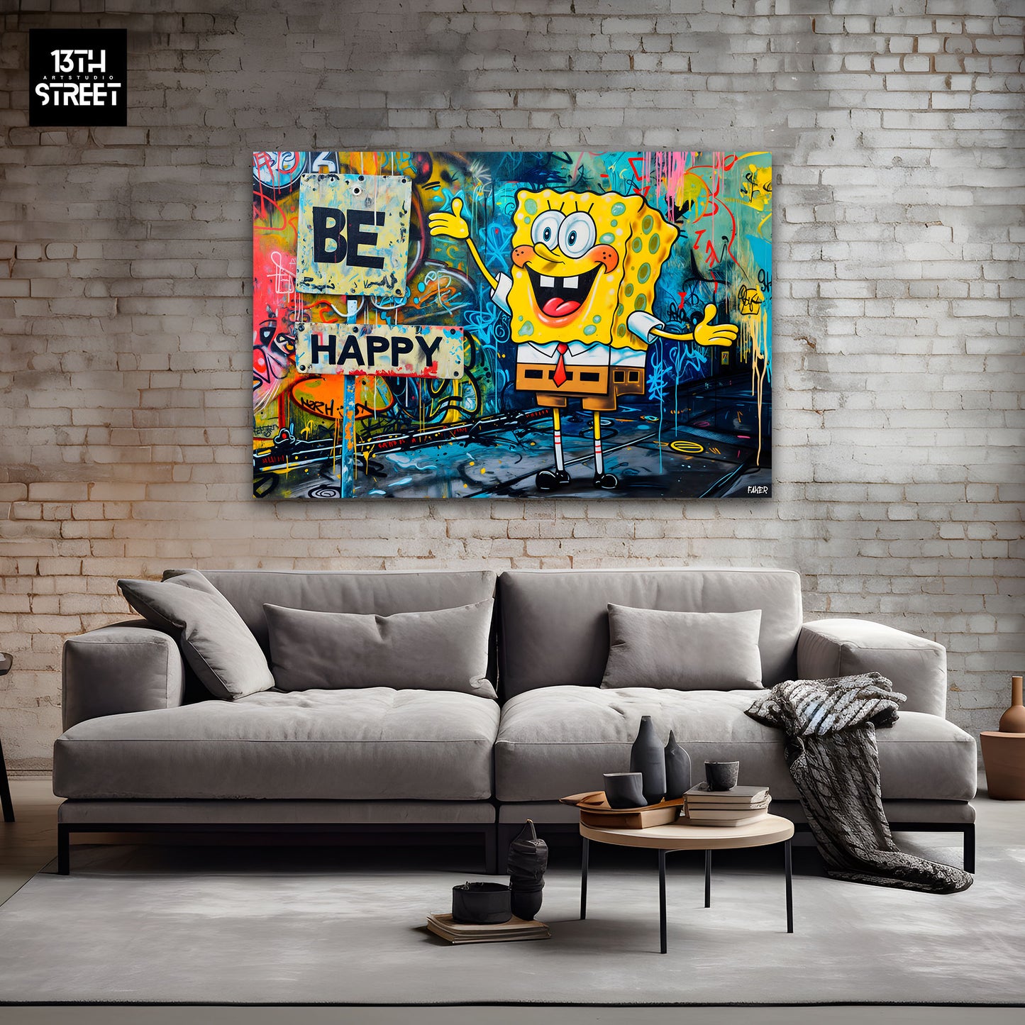 Faker - Bob L'éponge Be Happy - Toile