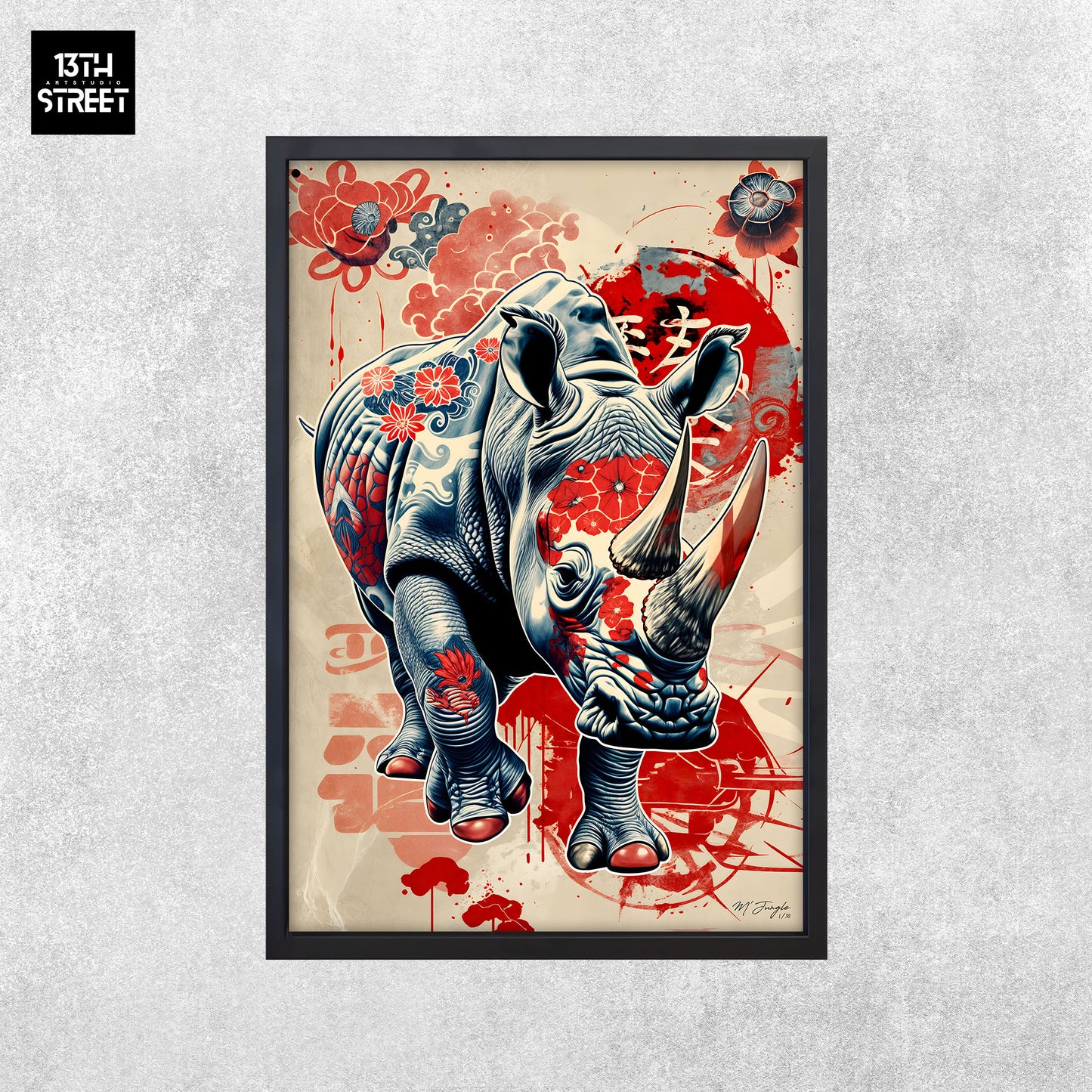 Miss Jungle - Ancestral Horns - Canvas 40x60x2cm