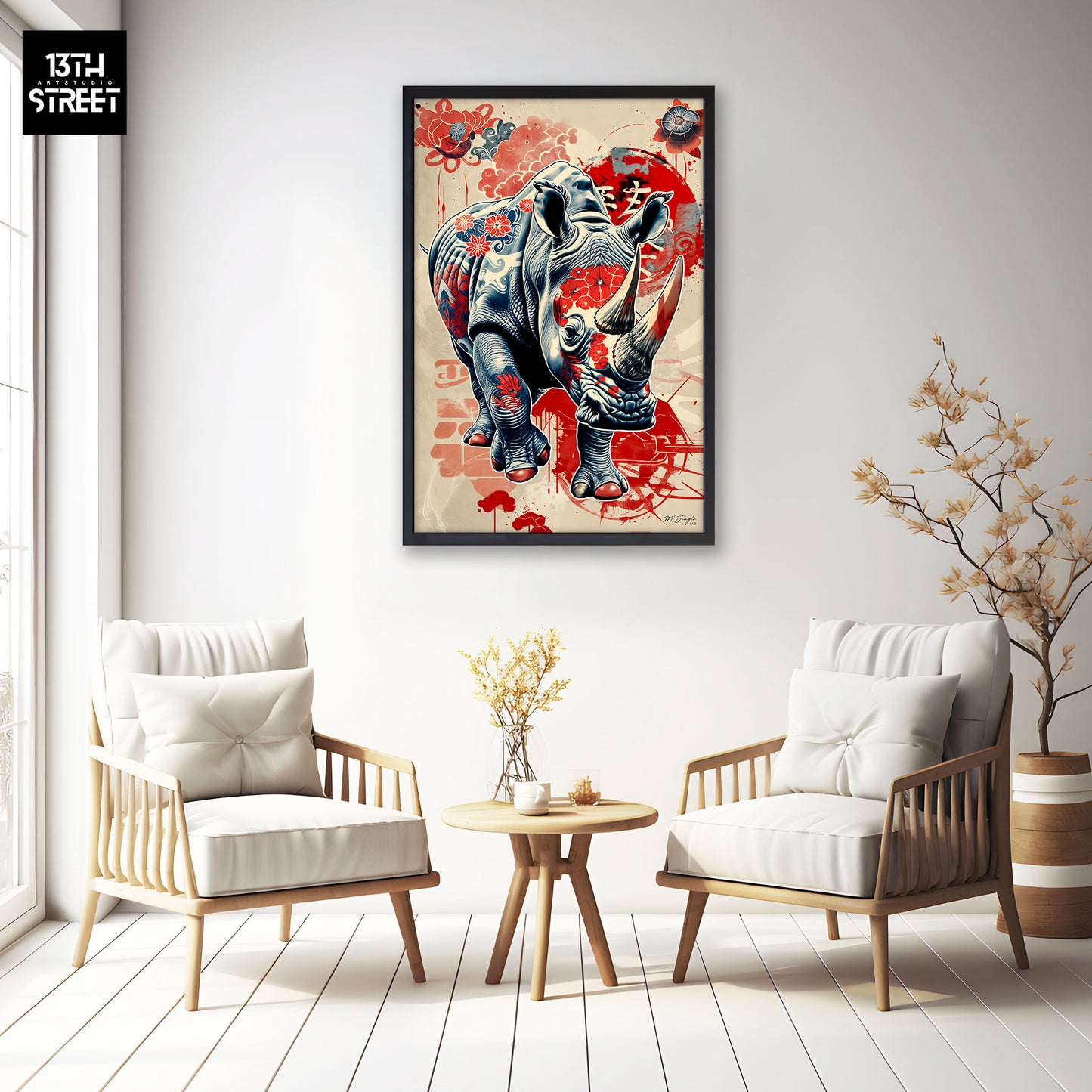 Miss Jungle - Ancestral Horns - Canvas 40x60x2cm