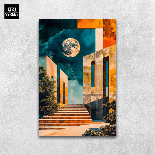 Mody - Moonlit Village - Canvas