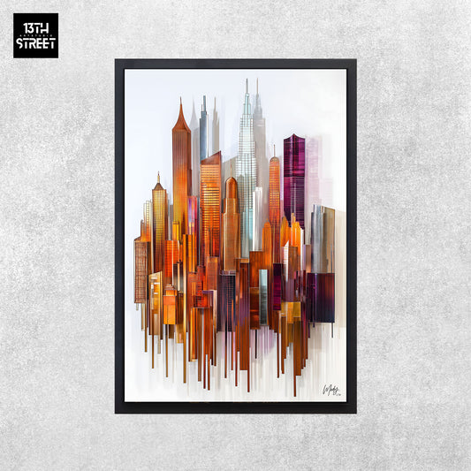 Mody - Structure Colorée - Toile 40x60x2cm