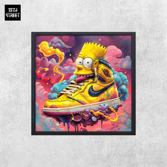 Dreizehn - Nike Jordan von Bart Simpson - Leinwand 40x40x2cm