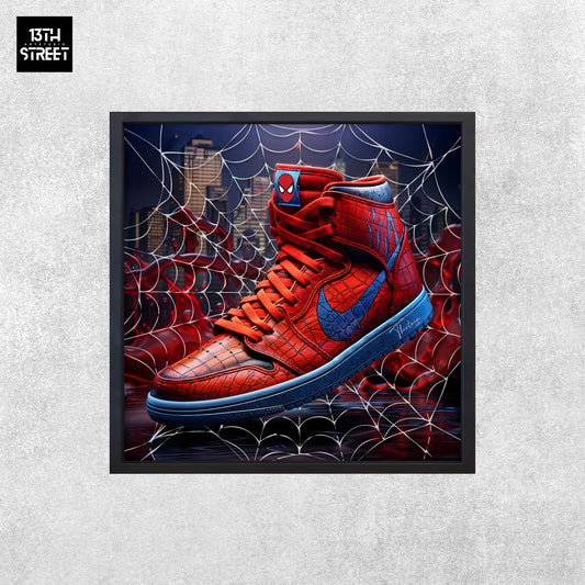 Dreizehn - Nike Jordan von Spiderman - Leinwand 40x40x2cm