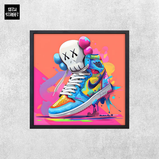 Dreizehn - Nike Jordan von Kaws - Leinwand 40x40x2cm