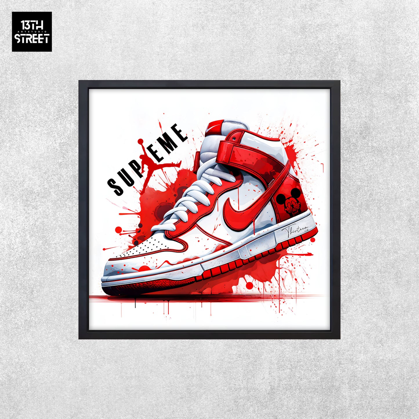 Thirteen - Nike Jordan by Supreme - Toile 40x40x2cm