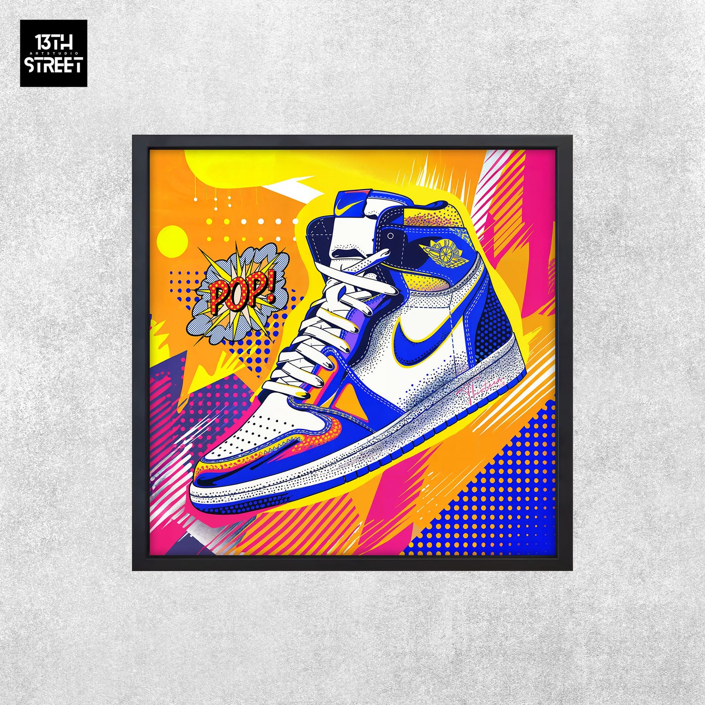 Dreizehn - Nike Jordan von Roy Lichtenstein - Leinwand 40x40x2cm