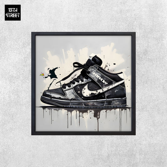 Dreizehn - Nike Jordan von Banksy - Leinwand 40x40x2cm