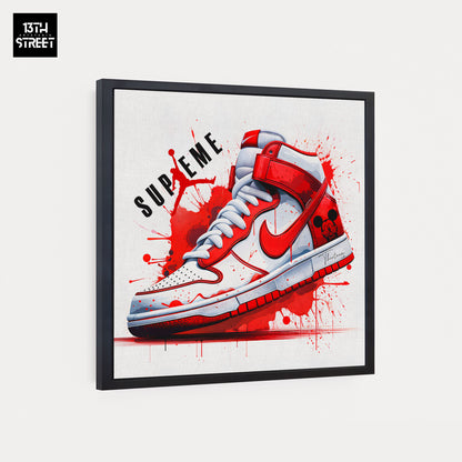 Dreizehn - Nike Jordan von Supreme - Leinwand 40x40x2cm