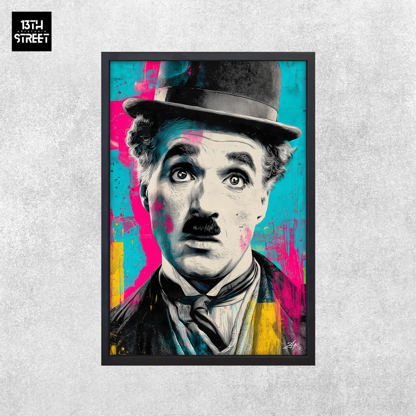 Zak - Charlie Chaplin Pop Art Ikone - Leinwand 40x60x2cm