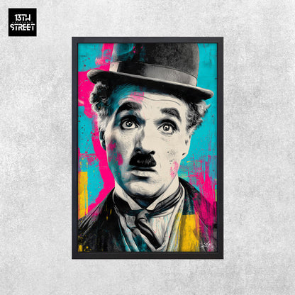 Zak - Charlie Chaplin Pop Art Ikone - Leinwand 40x60x2cm