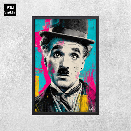 Zak - Charlie Chaplin Pop Art Ikone - Leinwand 40x60x2cm