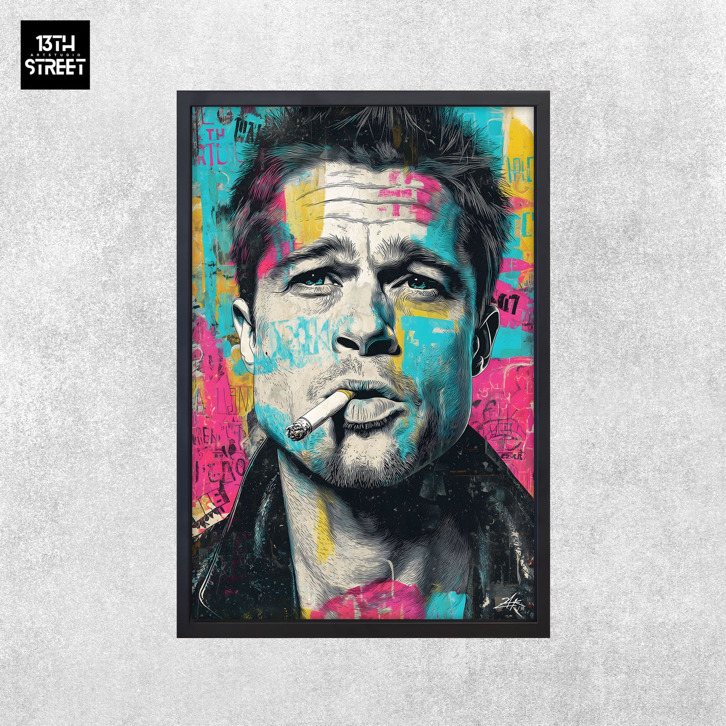 Zak - Brad Pitt Pop Art-Ikone - Leinwand 40x60x2cm
