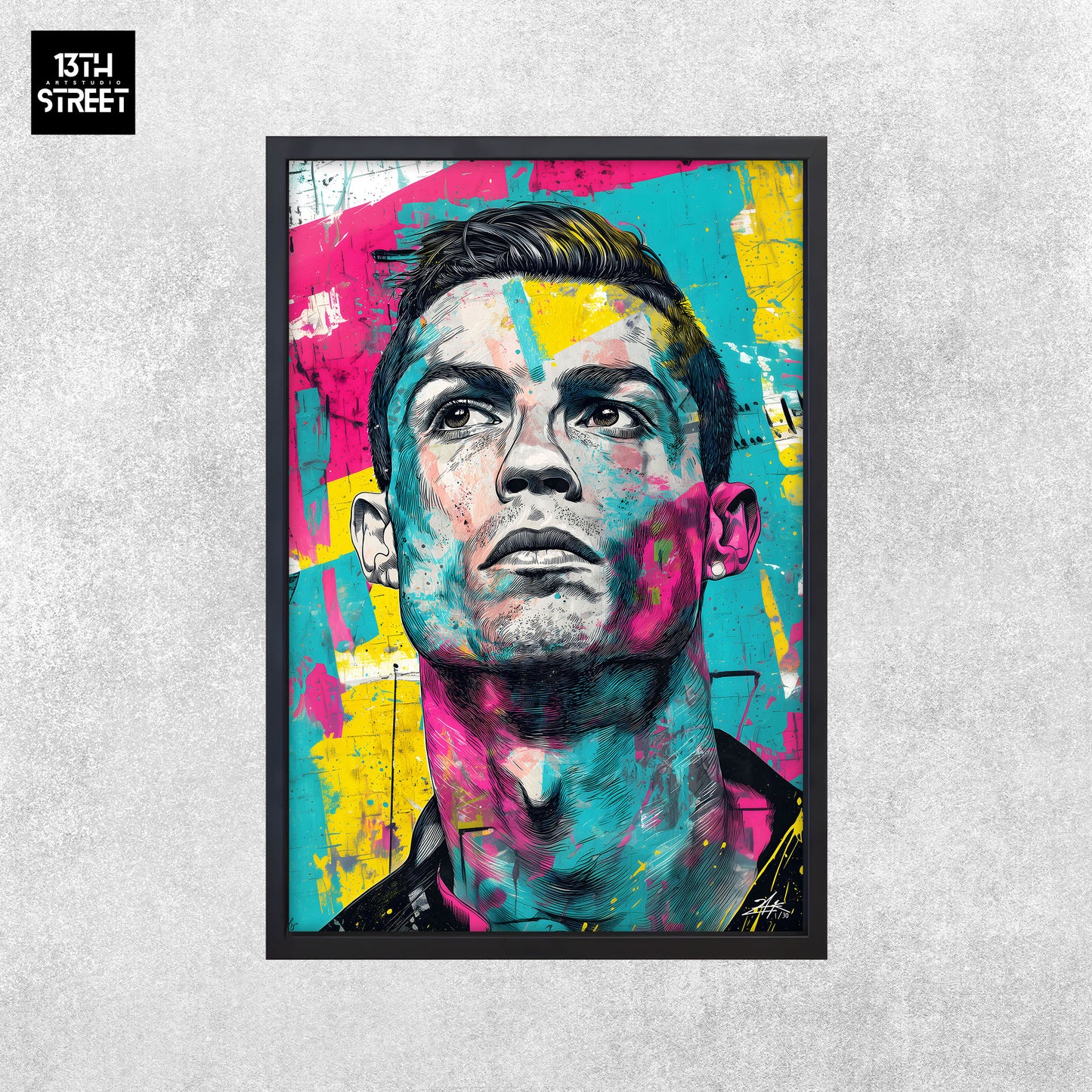 Zak - Cristiano Ronaldo Pop Art Botschafter - Leinwand 40x60x2cm