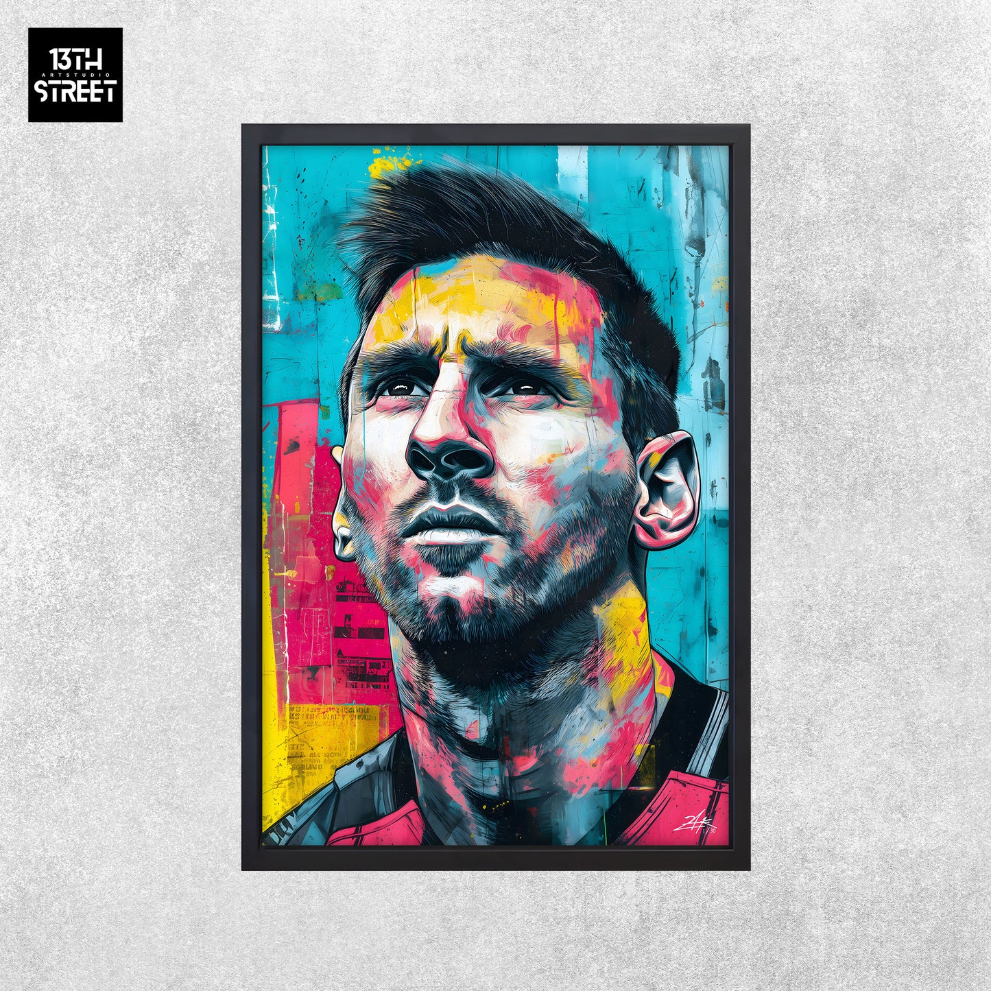 Zak - Lionel Messi Pop Art Aushängeschild - Leinwand 40x60x2cm
