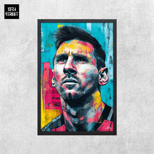 Zak - Lionel Messi Pop Art Aushängeschild - Leinwand 40x60x2cm