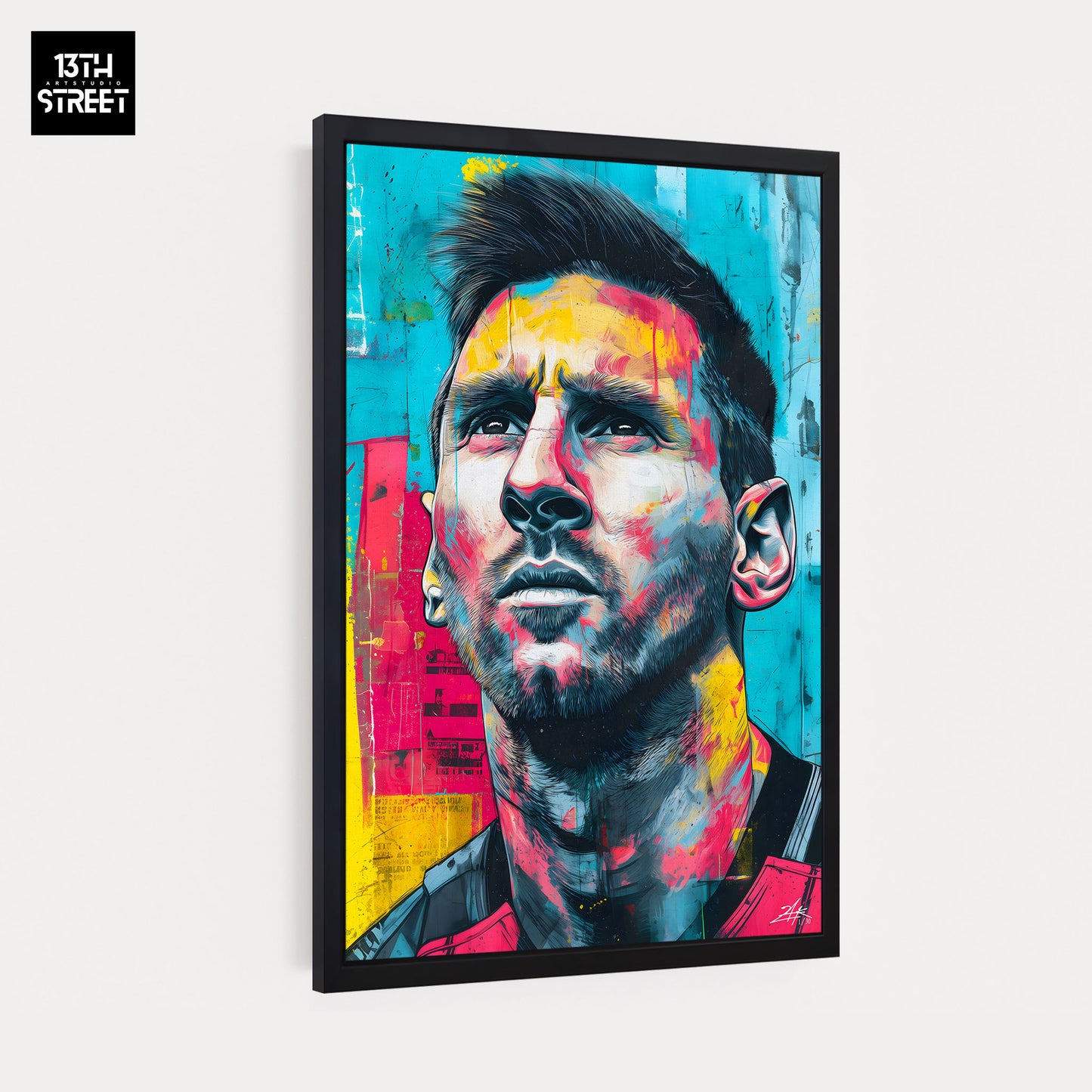 Zak - Lionel Messi Pop Art Aushängeschild - Leinwand 40x60x2cm