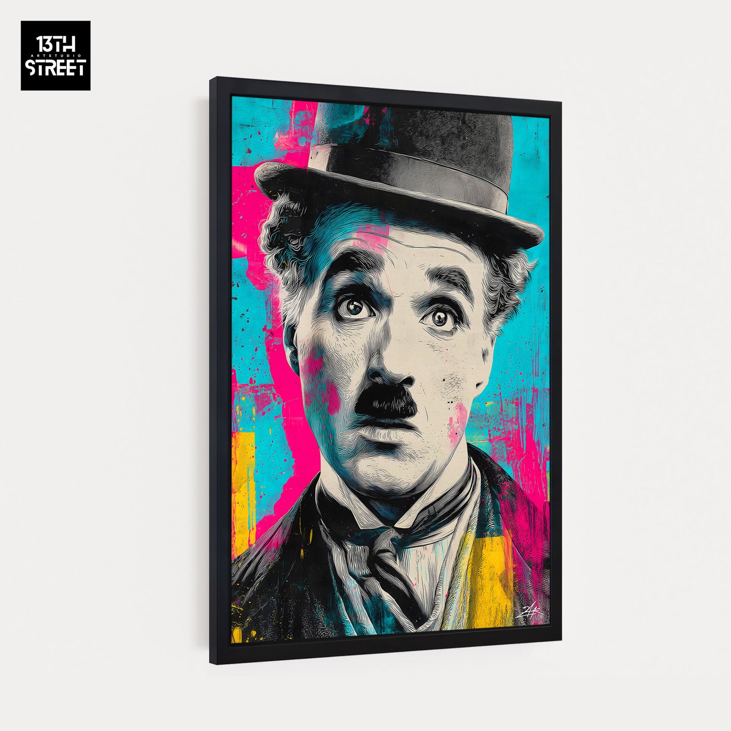 Zak - Charlie Chaplin Pop Art Ikone - Leinwand 40x60x2cm