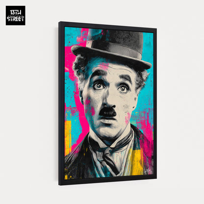 Zak - Charlie Chaplin Pop Art Ikone - Leinwand 40x60x2cm