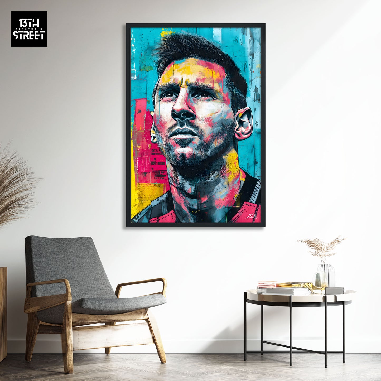 Zak - Lionel Messi Pop Art Aushängeschild - Leinwand 40x60x2cm