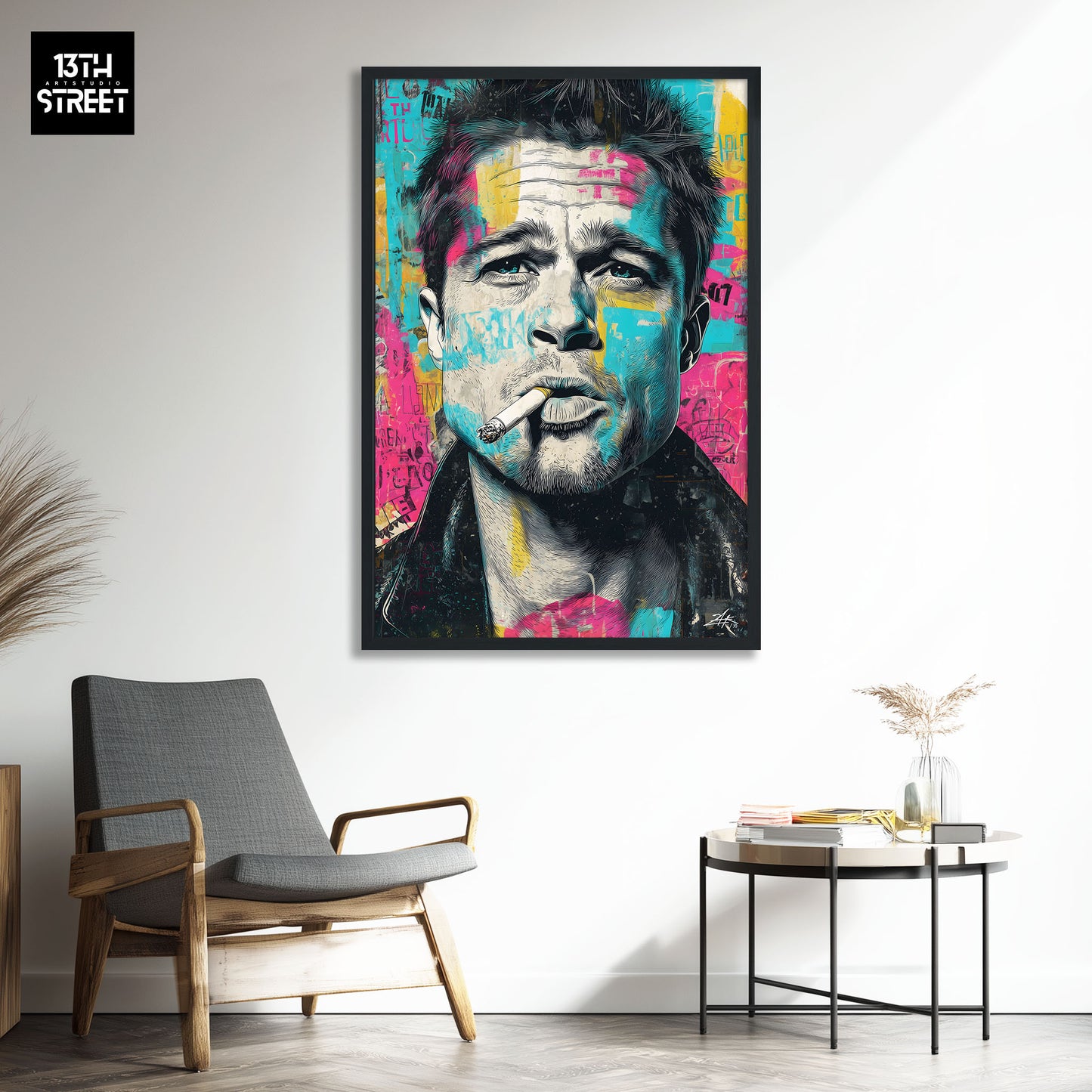 Zak - Brad Pitt Pop Art-Ikone - Leinwand 40x60x2cm