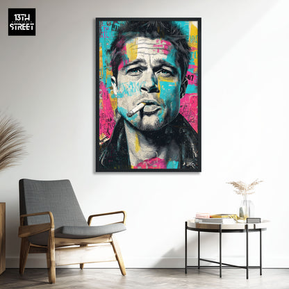 Zak - Brad Pitt Pop Art-Ikone - Leinwand 40x60x2cm