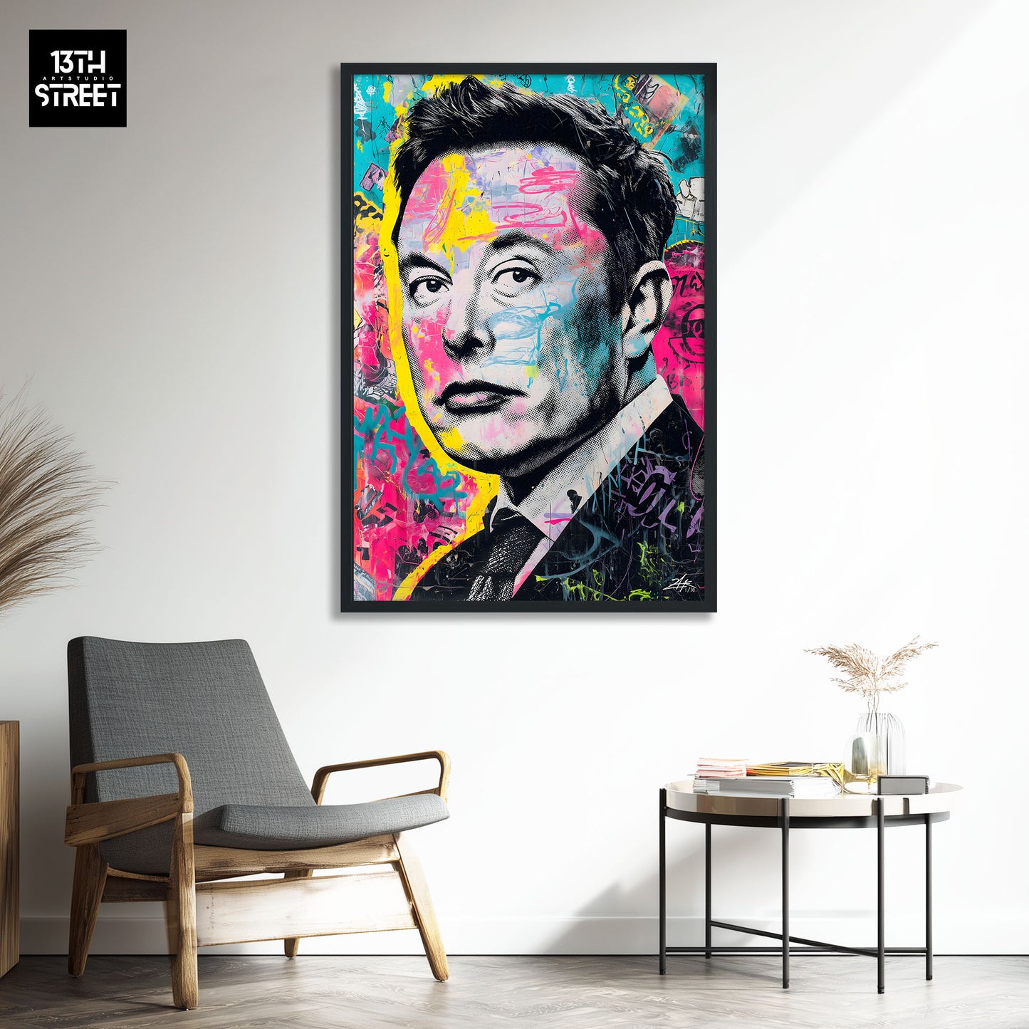 Zak - Elon Musk Pop-Art Muse - Leinwand 40x60x2cm