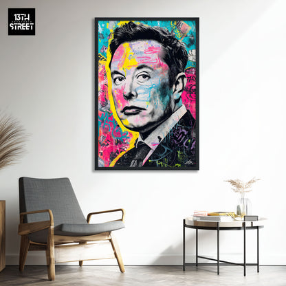 Zak - Elon Musk Pop-Art Muse - Leinwand 40x60x2cm
